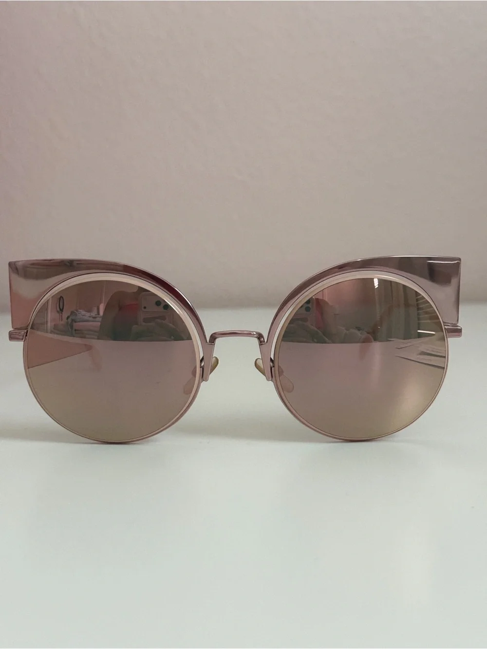 Fendi Round Pink Mirrored Women's Sunglasses